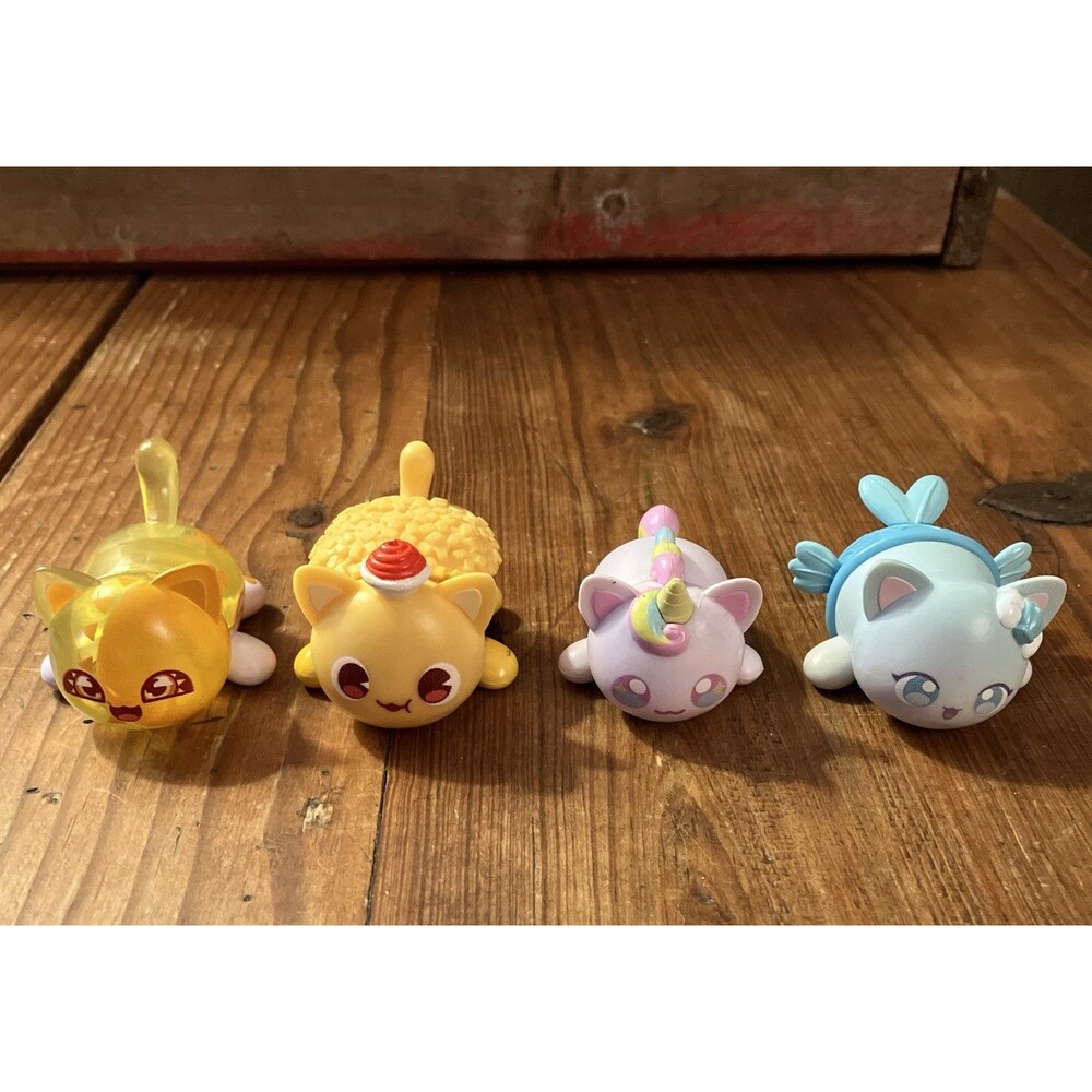 Aphmau MeeMeows Lot of 4 Figures Sun Cat French Fry Cat Unicorn Cat Mermaid Cat